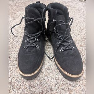 Sonoma Black Suede Lace-Up Hiking Boots